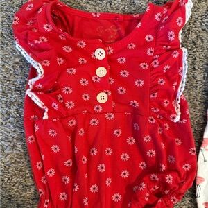 Red Floral Baby Romper Jessica Simpson 3-6 months